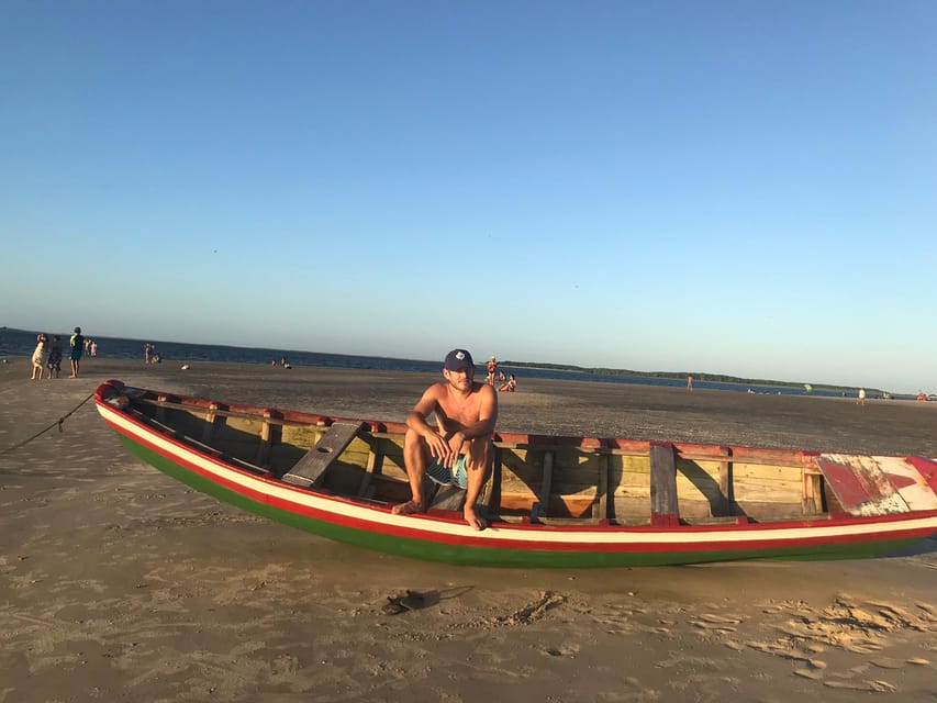 Day trip to Atins through the Lencois Maranhenses - Atins beach, kite surfers, and the river mouth