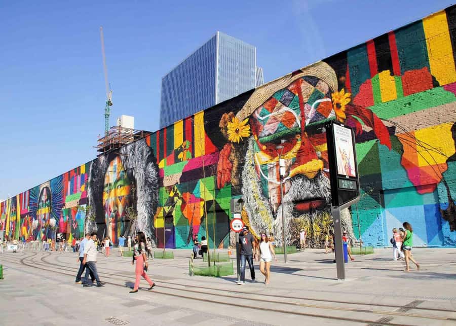 Discover AquaRio & Olympic Boulevard: Marine Life and Art - Olympic Boulevard and Eduardo Kobra’s Ethnicities Mural