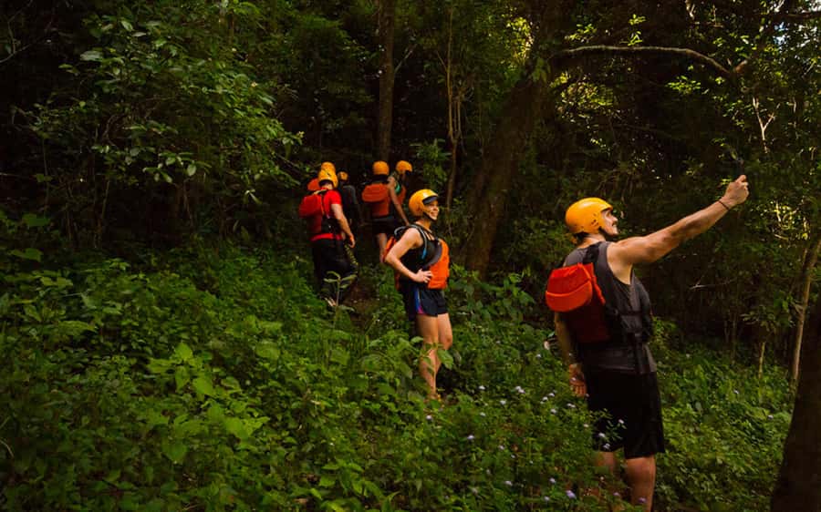 Guided Hike and Kayak or SUP River Tour w/ Transfer - The waterfall swim and final trail