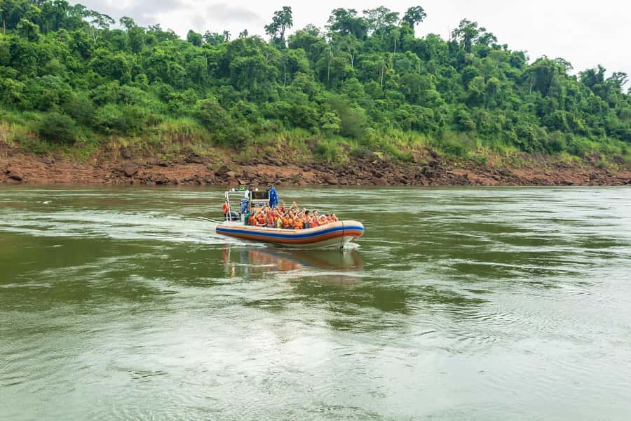 Iguassu Falls: Guided Tour & Macuco Safari on Pontoon Boats - The Pontoon Ride Toward Devil’s Throat