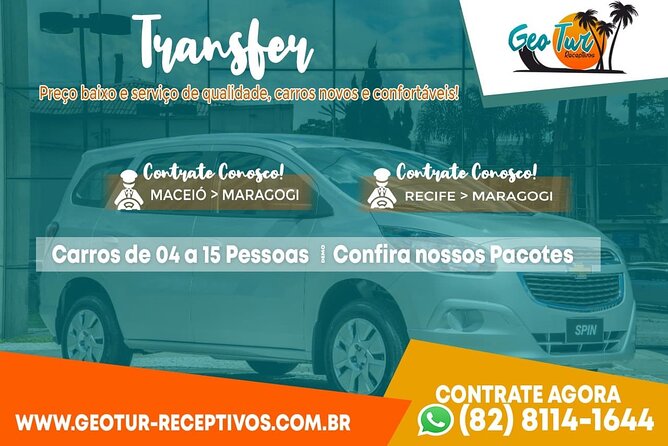 Private Transfer Maragogi to Recife from 01 to 06 Pax by Geo Tur Receptives - Arriving at Recife Airport