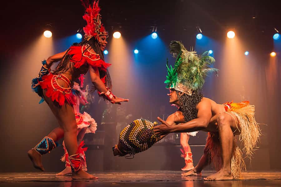 Rio: Access to the Ginga Tropical Samba and Folklore Show - A stage full of samba, capoeira, and regional dance