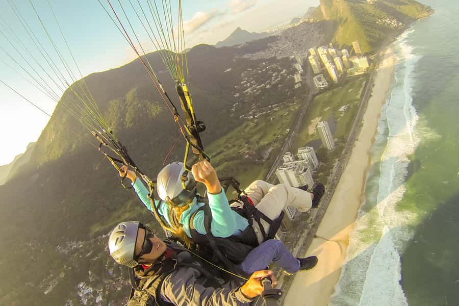 Rio de Janeiro: Paragliding Tandem Flight - The Pedra Bonita briefing and take-off