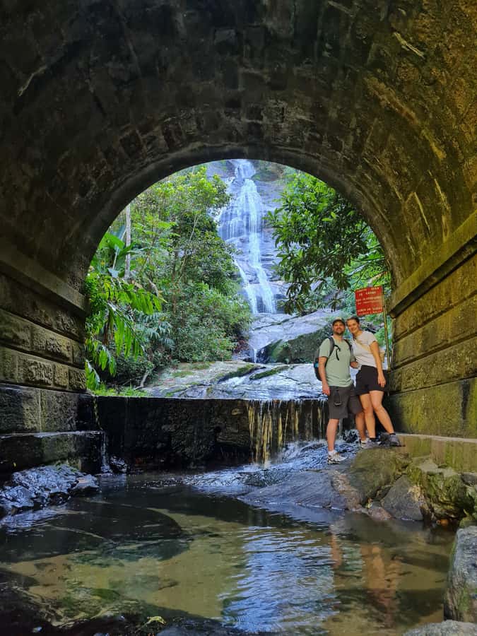 Tijuca Rain Forest - Adventure through Waterfalls & Caves - Taunay Waterfall, the 35-meter opening act